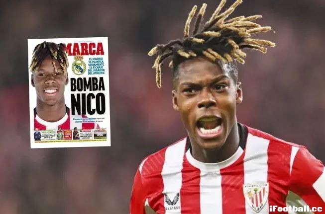 7000万身价天才引爆转会市场！毕巴放狠话：想买尼科-威廉姆斯必须付6000万解约金 ...